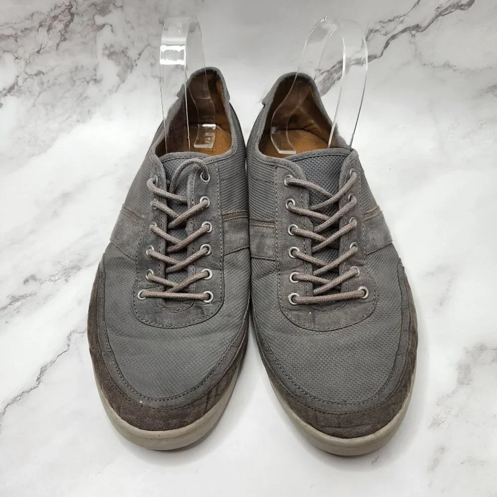 Zara Man Suede Grey Laced Slip On Sneakers Flats Shoes Size 10 (EU 43)